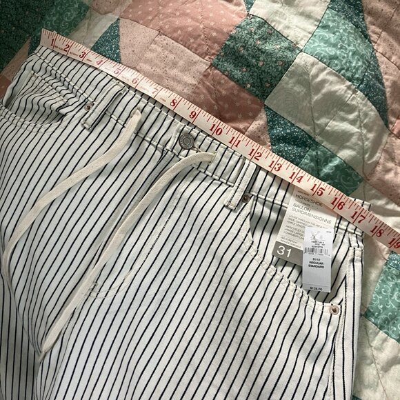 NWT Gap Horseshoe High Rise Jeans Womens 12 Indigo Stripe Barrell Leg - Picture 11 of 14